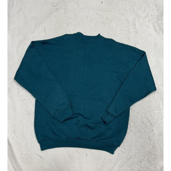Vintage 90s Green Blank Sweatshirt Crewneck Faded Heavyweight Men’s Size Large - Picture 11 of 11